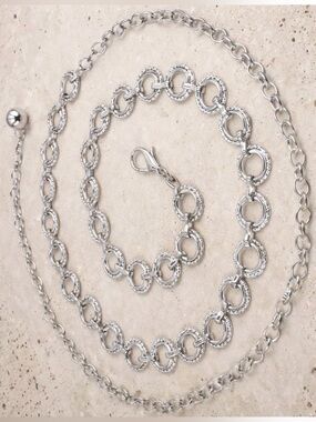 42 inch Silver Double Circle Chain Belt